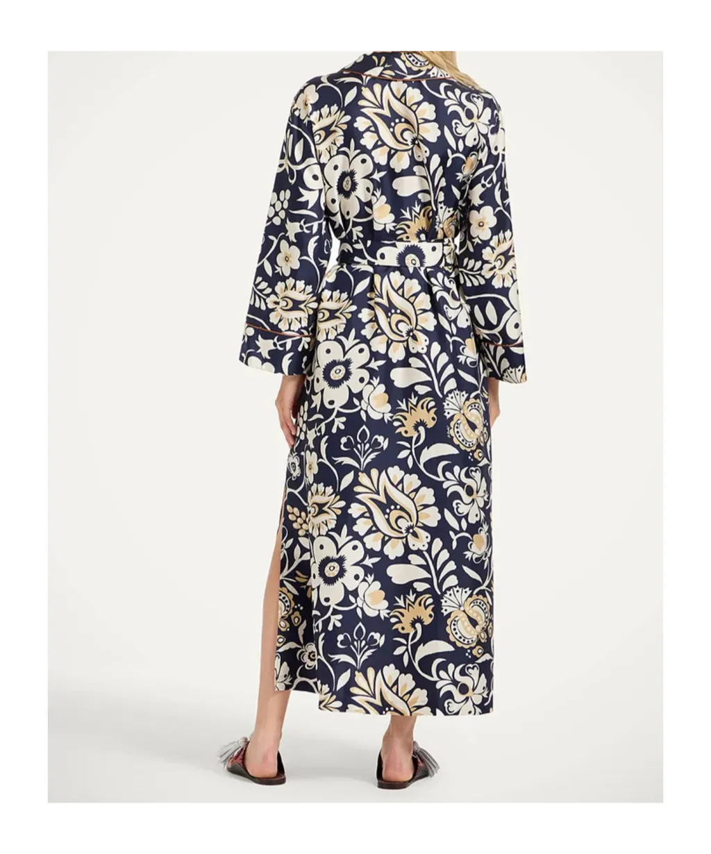 Midnight Floral-Print Wrap Dress