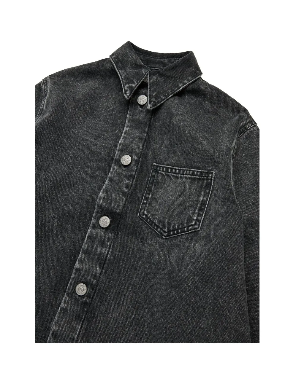Mm6 Maison Margiela Kids Denim Maxi Shirt Dress