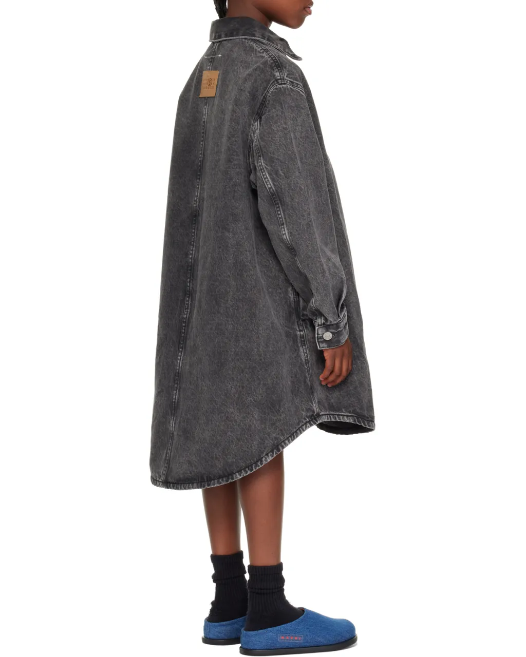 Mm6 Maison Margiela Kids Denim Maxi Shirt Dress