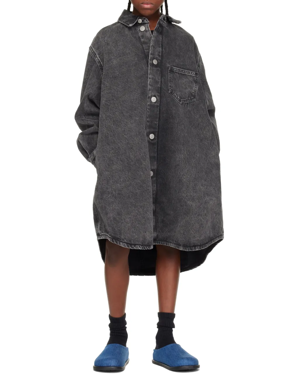 Mm6 Maison Margiela Kids Denim Maxi Shirt Dress