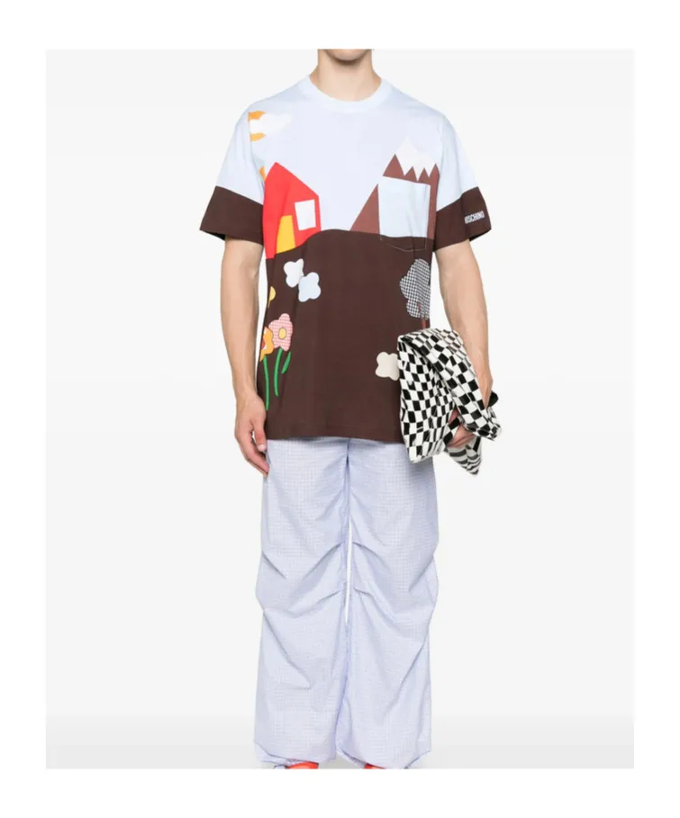 House-Mountain Print T-Shirt
