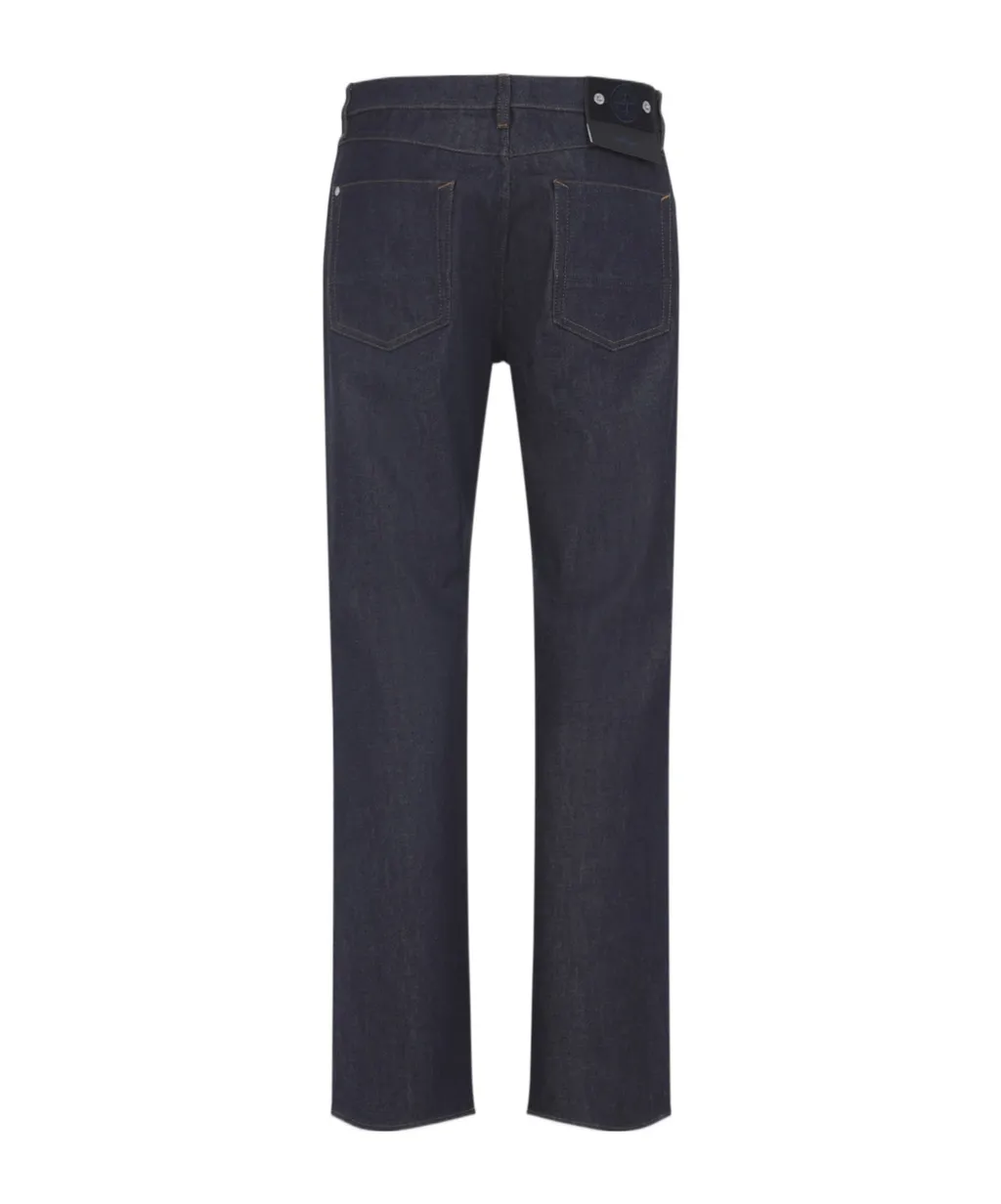 Stone Island Denim-Raw Regular-Straight-Fit Five-Pocket Jeans