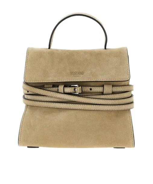 Moschino Tie Me Foldover Top Small Tote Bag