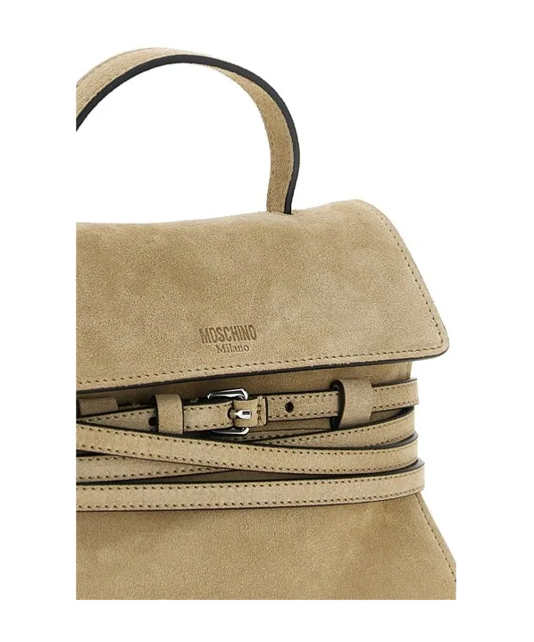 Moschino Tie Me Foldover Top Small Tote Bag