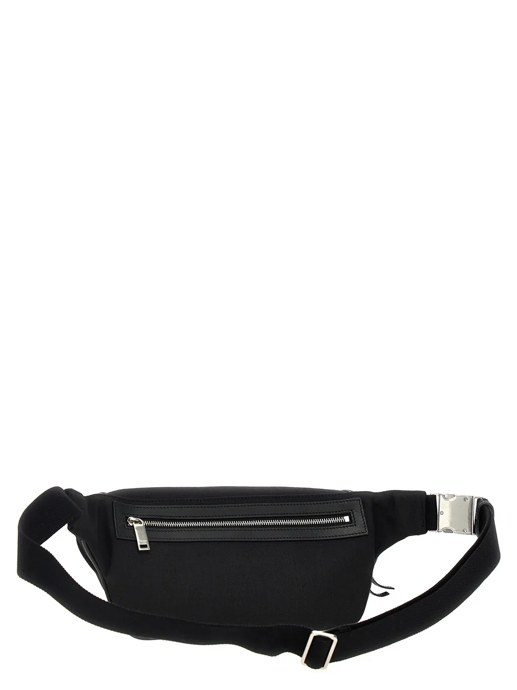 Leather-Trimmed Zip Belt Bag