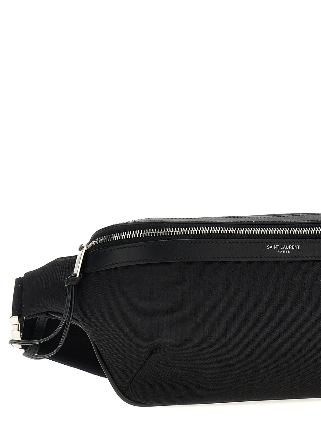 Leather-Trimmed Zip Belt Bag