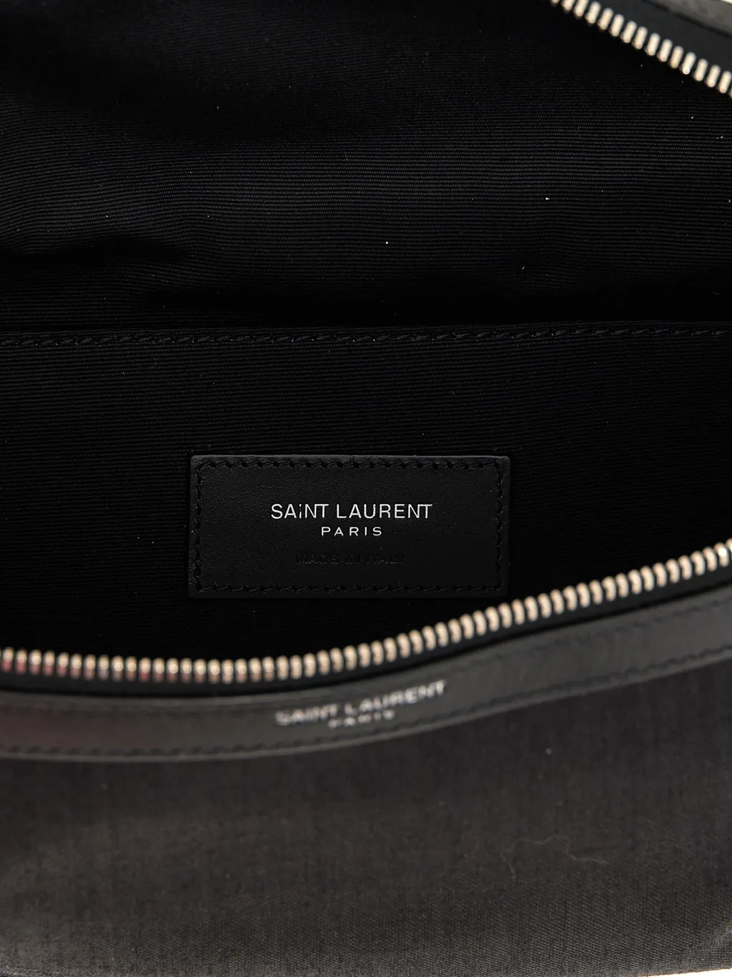 Leather-Trimmed Zip Belt Bag