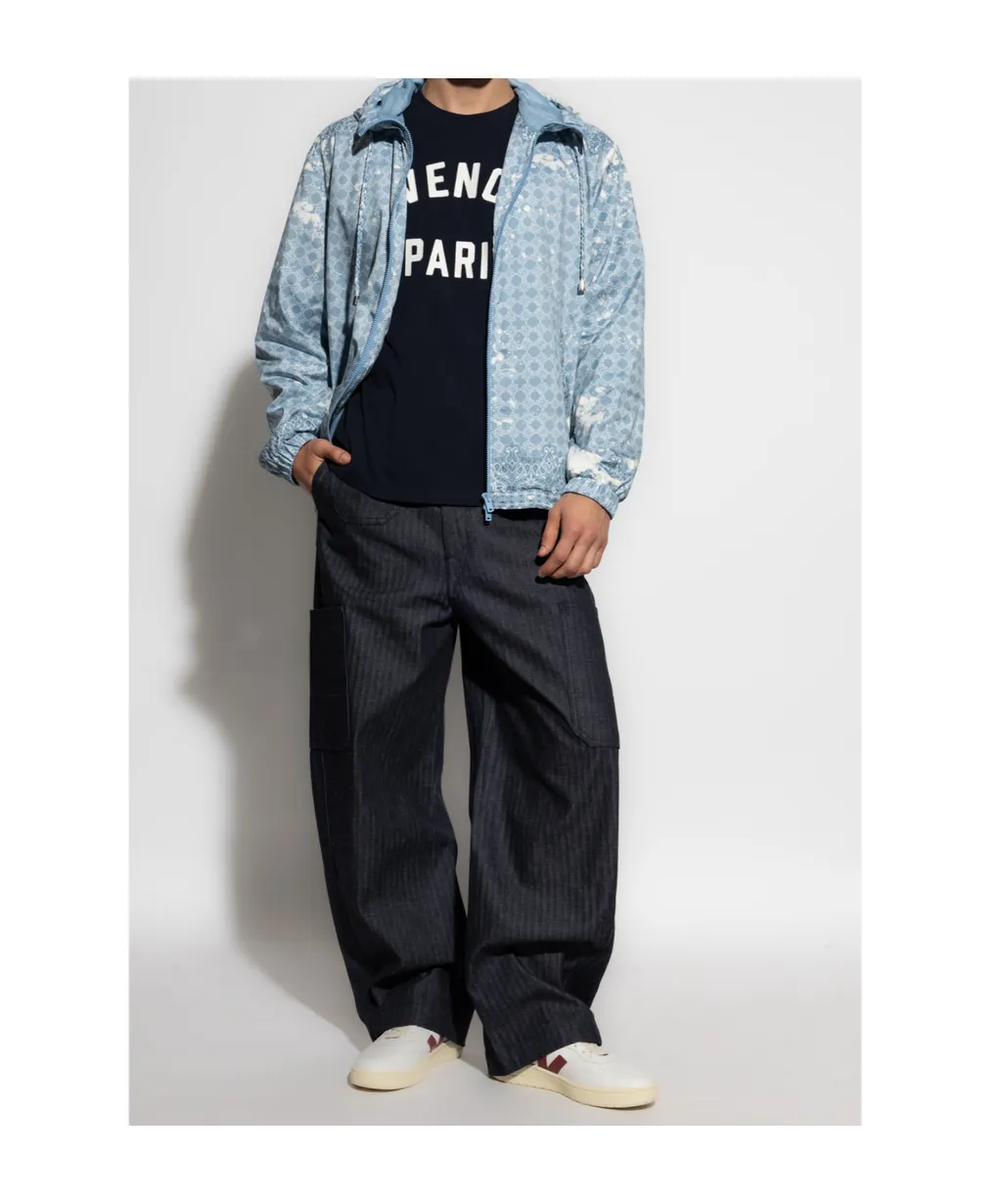 Cargo Trousers In Herringbone Denim