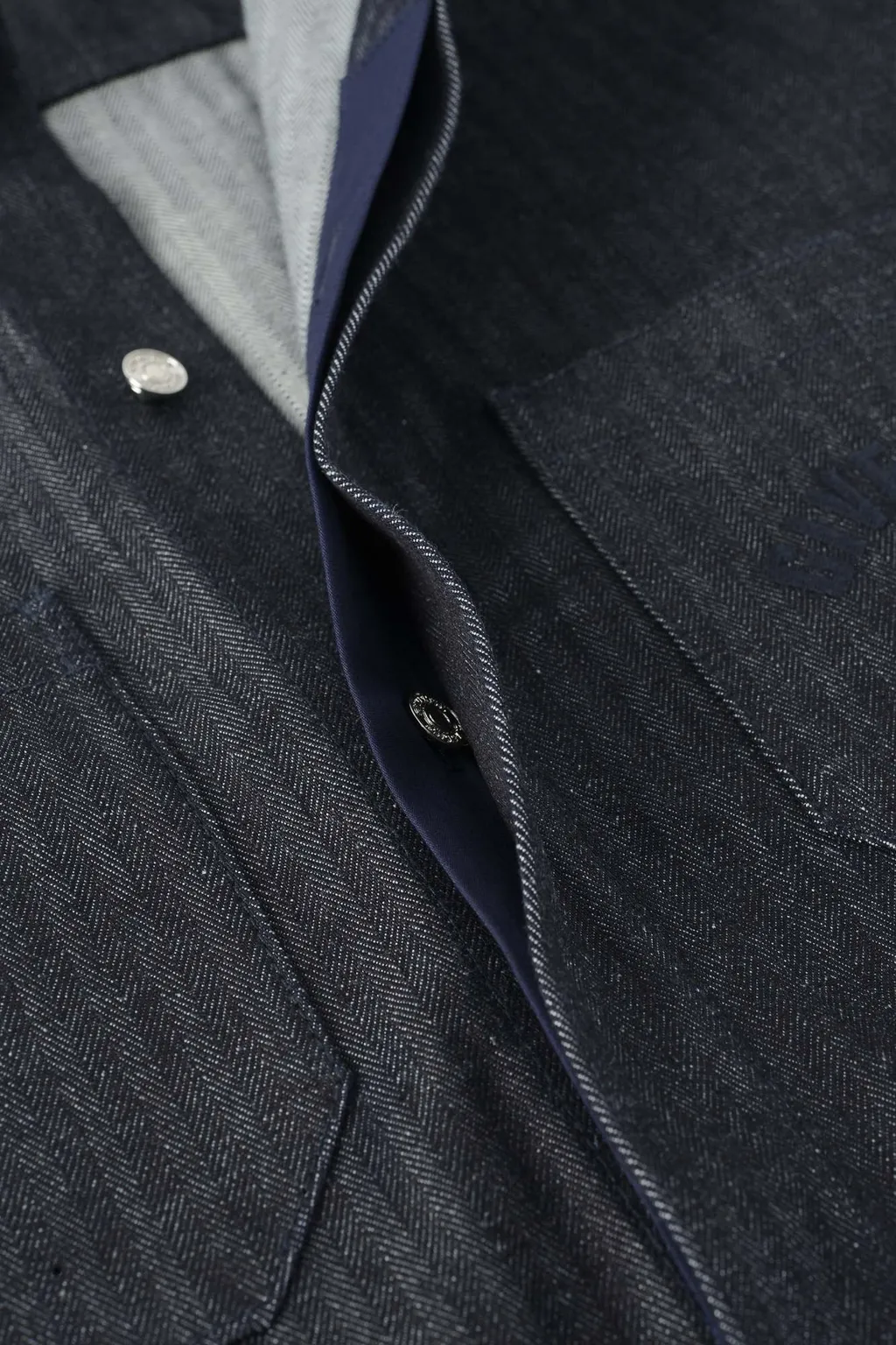 Shirt In Herringbone Denim
