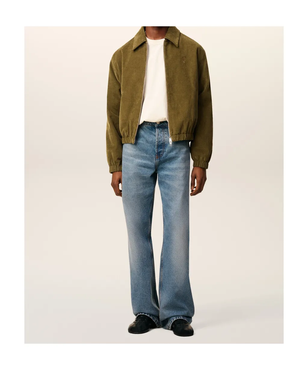 Green Cotton Ami De Coeur Padded Zipped Jacket