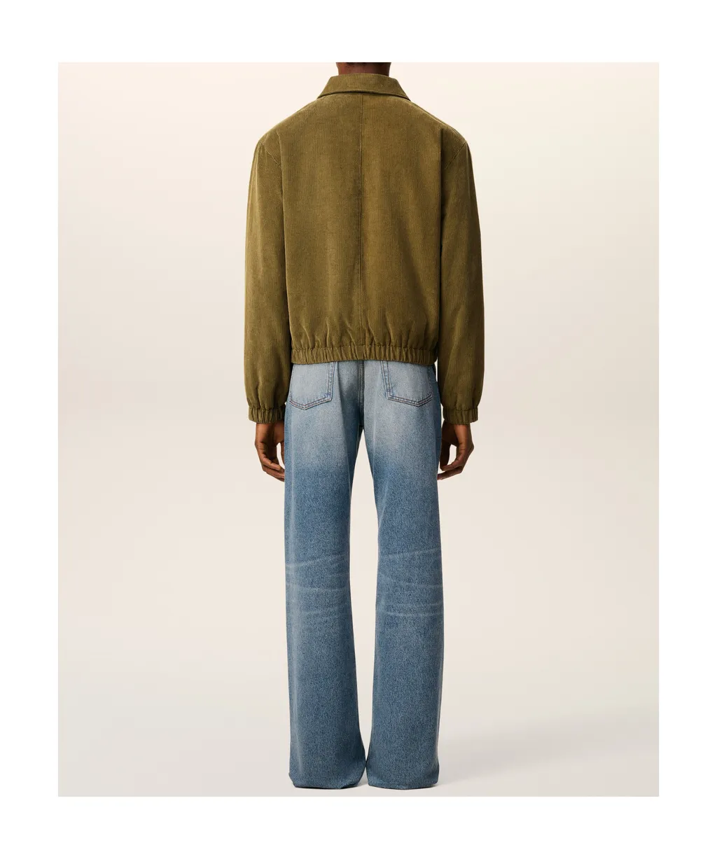 Green Cotton Ami De Coeur Padded Zipped Jacket