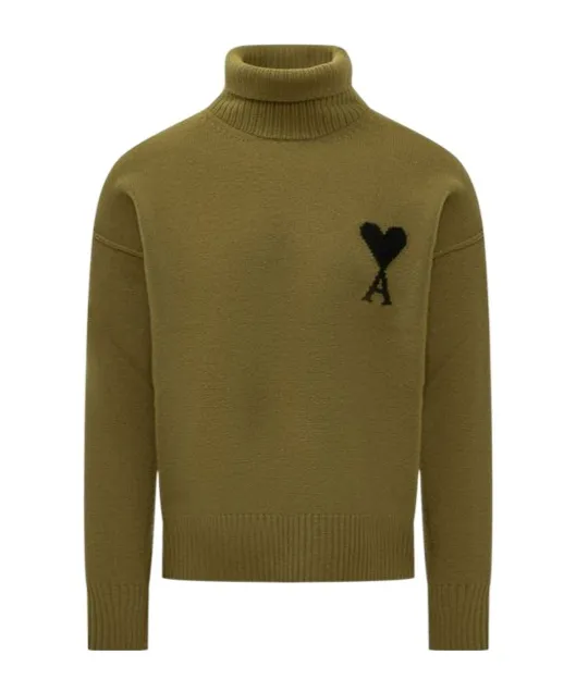 Ami Paris Ami De Coeur Funnel Knitted Jumper