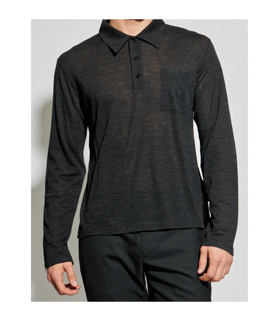 Mm6 Maison Margiela Long-Sleeved Polo Shirt