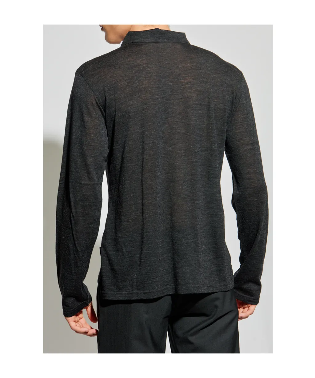 Mm6 Maison Margiela Long-Sleeved Polo Shirt