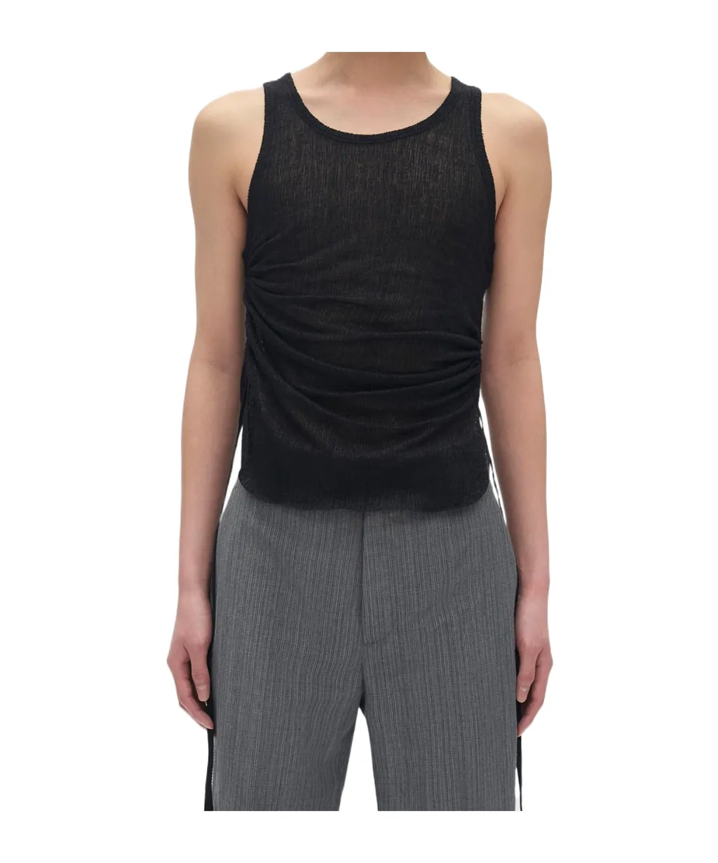 Pleated Cropped Vest