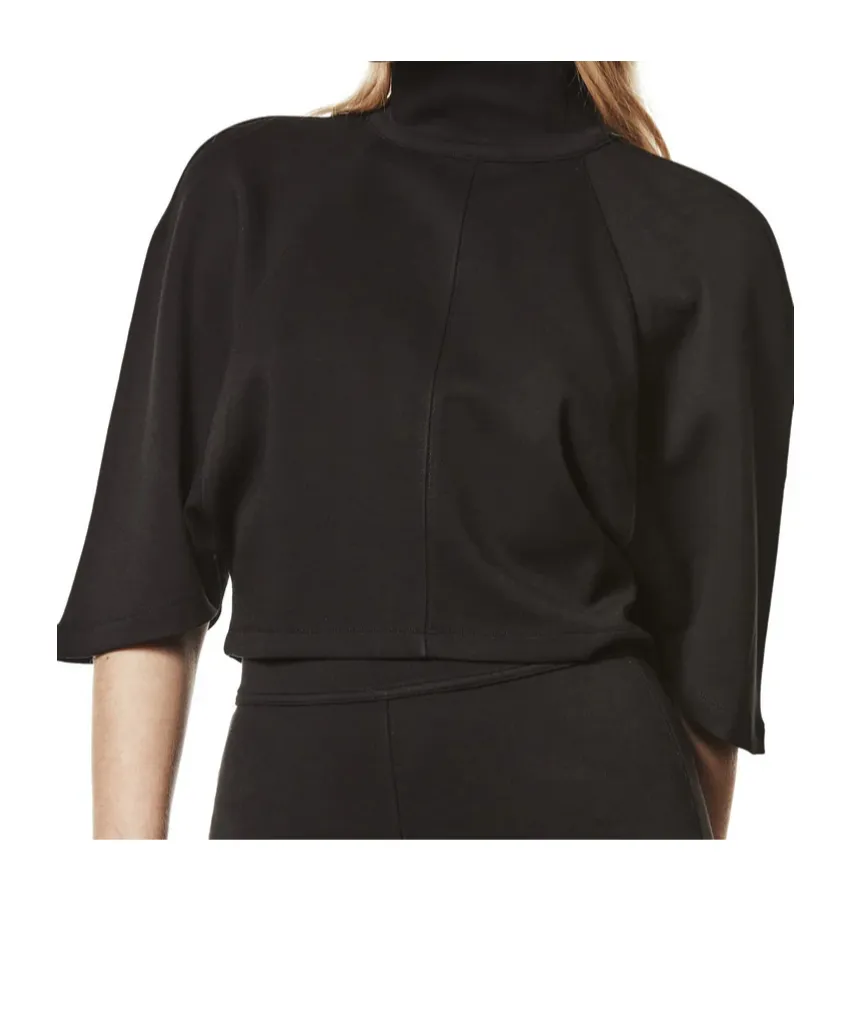 Thom Krom Zip Detailed High Neck Cropped Top