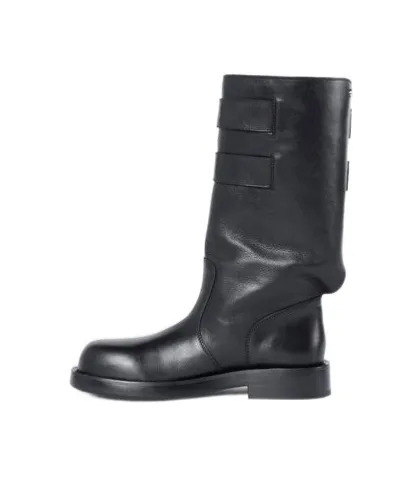 Double-Buckle Calfskin Boots