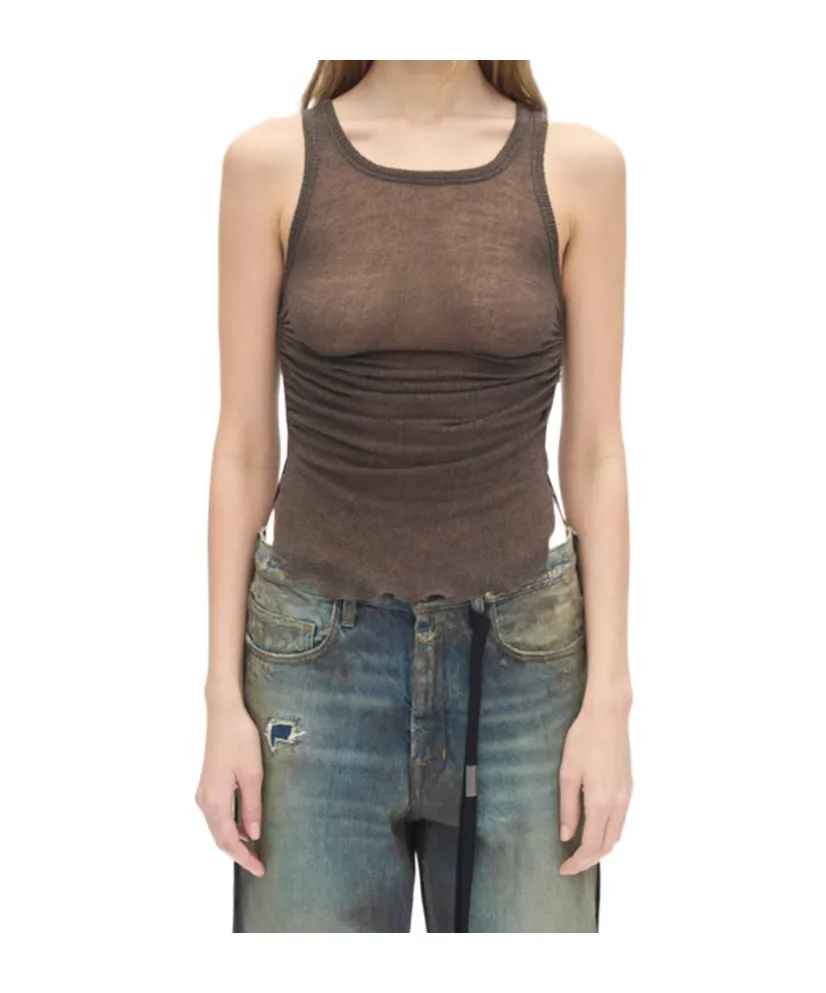 Mara Wrinkled Cropped Tank Top