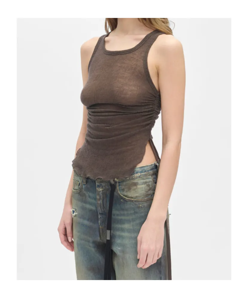 Mara Wrinkled Cropped Tank Top
