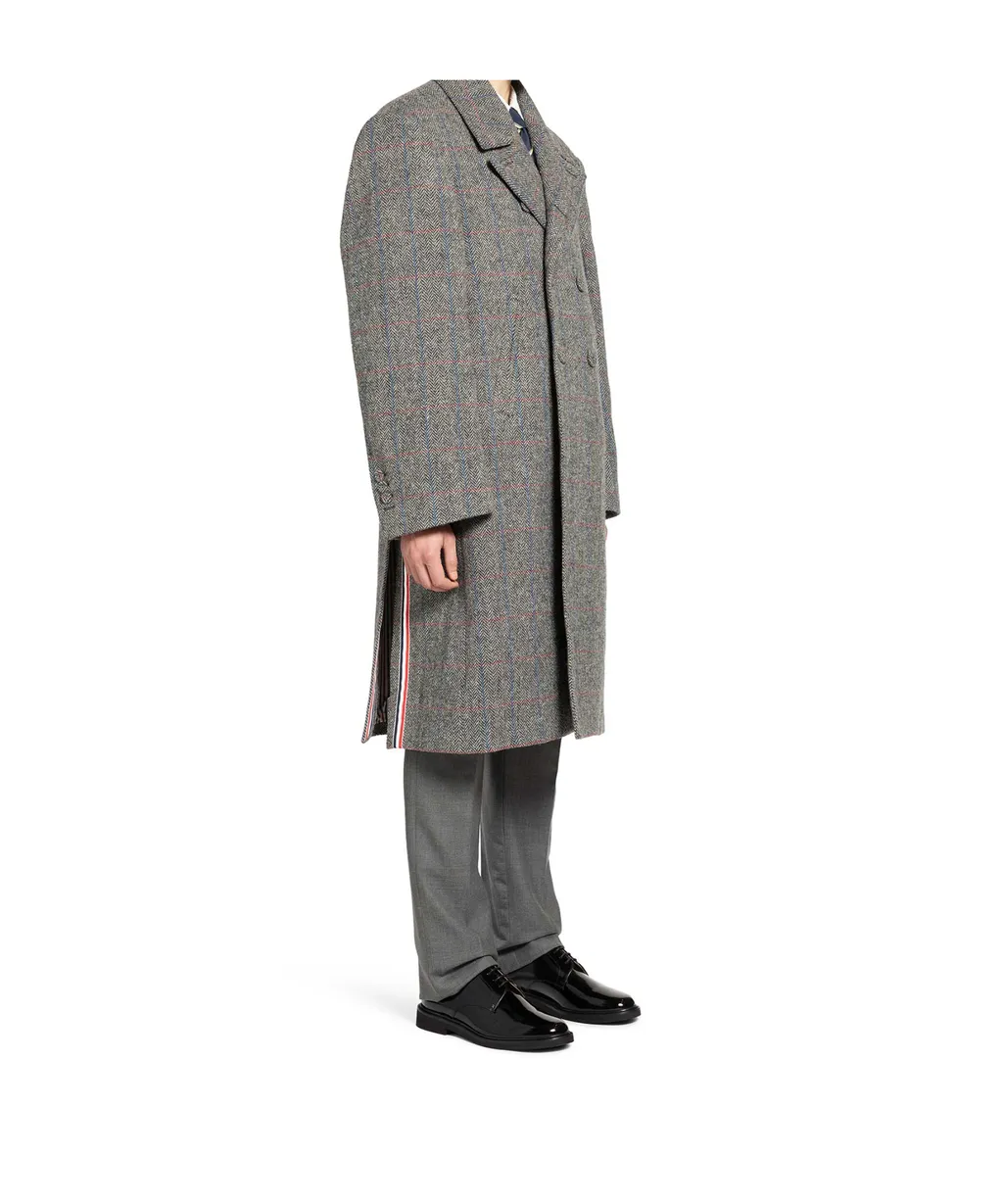 Checked Double-Breasted Coat