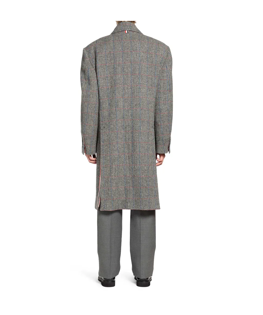 Checked Double-Breasted Coat