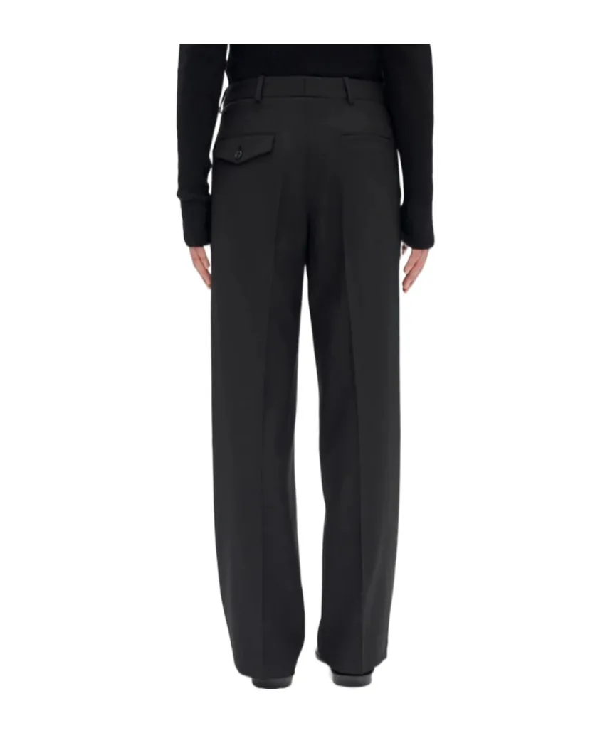 Wrap-Front Wool Pants