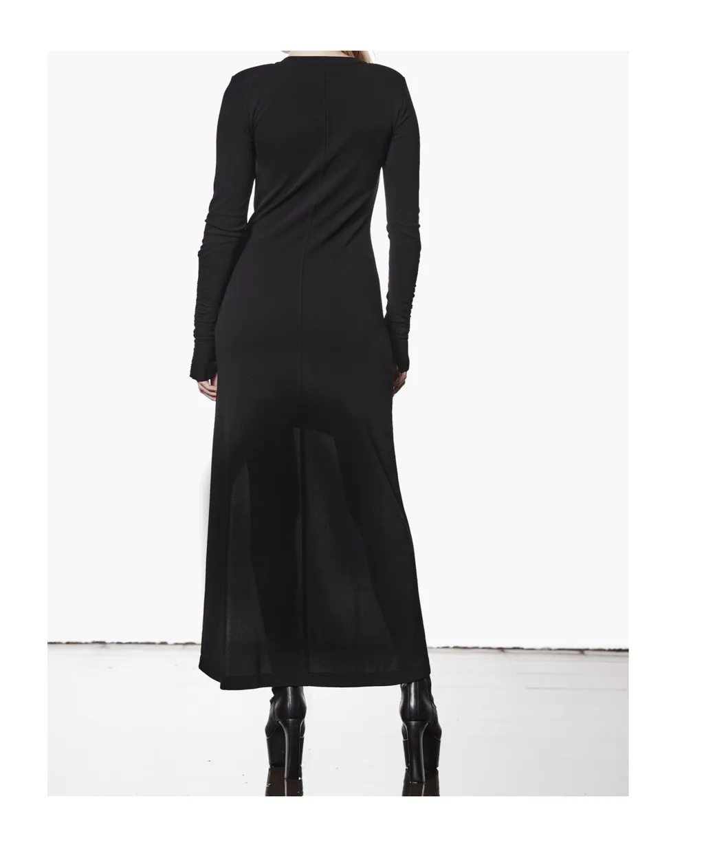 Slim Fit Viscose Blend Stretch Crepe Crew Neck Maxi Dress €219.00