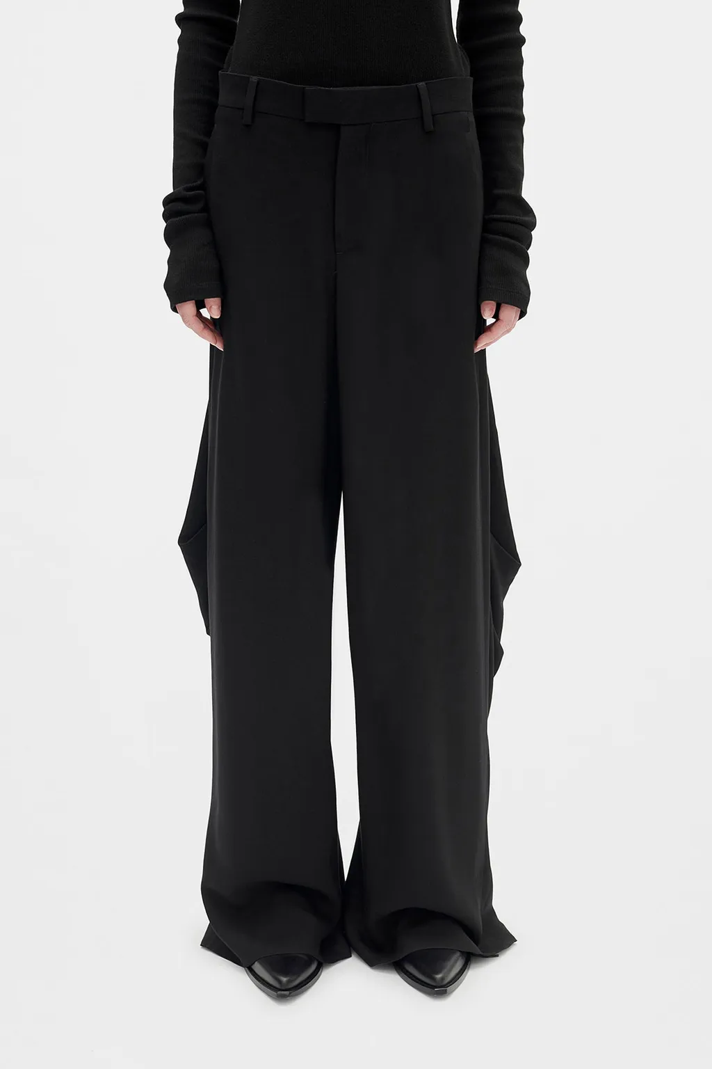 Draped-Detail Pants
