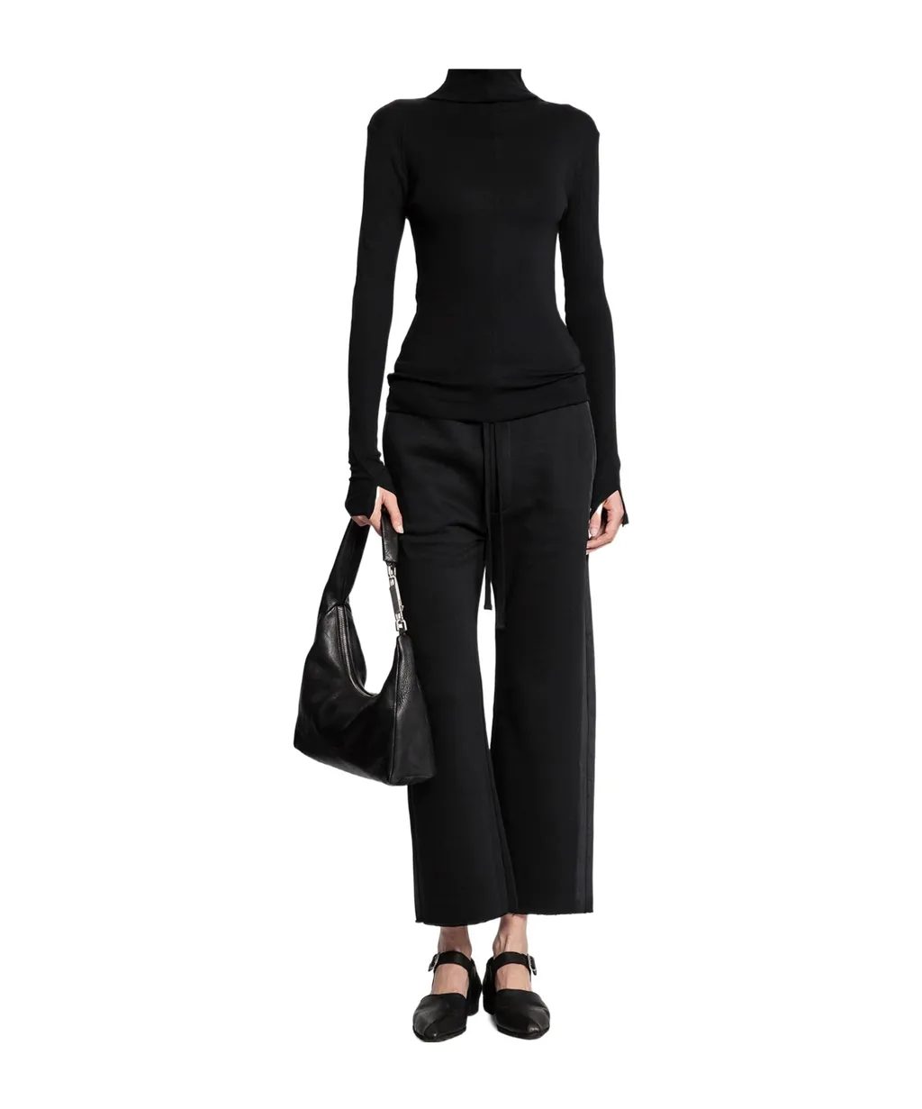 Side-Stripe Raw-Edge Track Pants