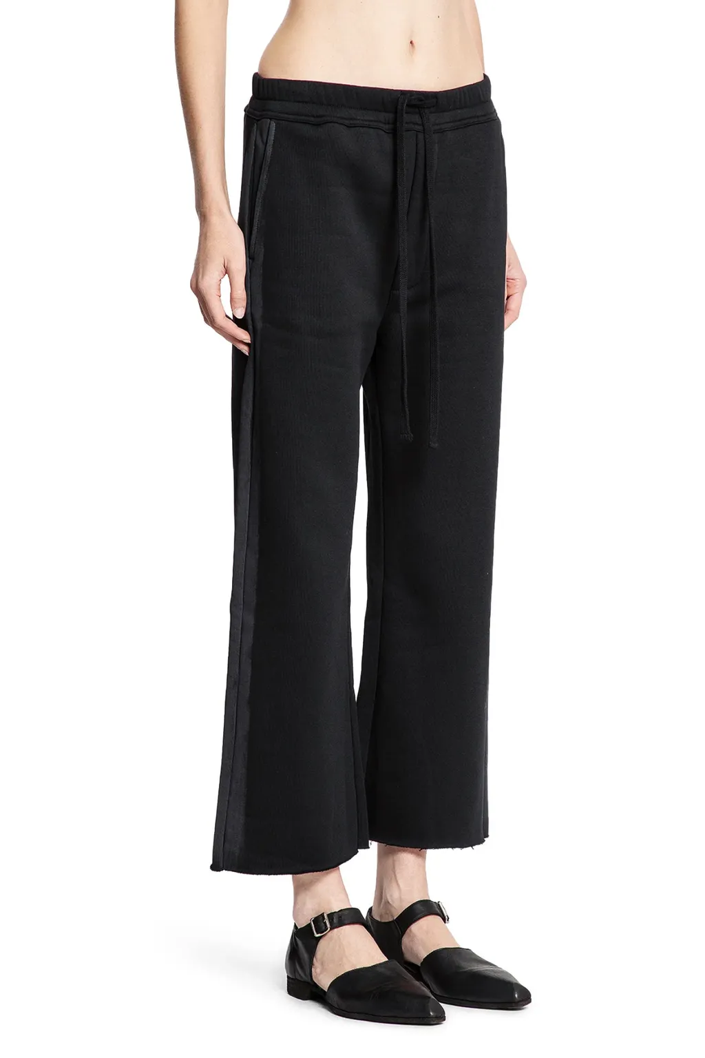 Side-Stripe Raw-Edge Track Pants
