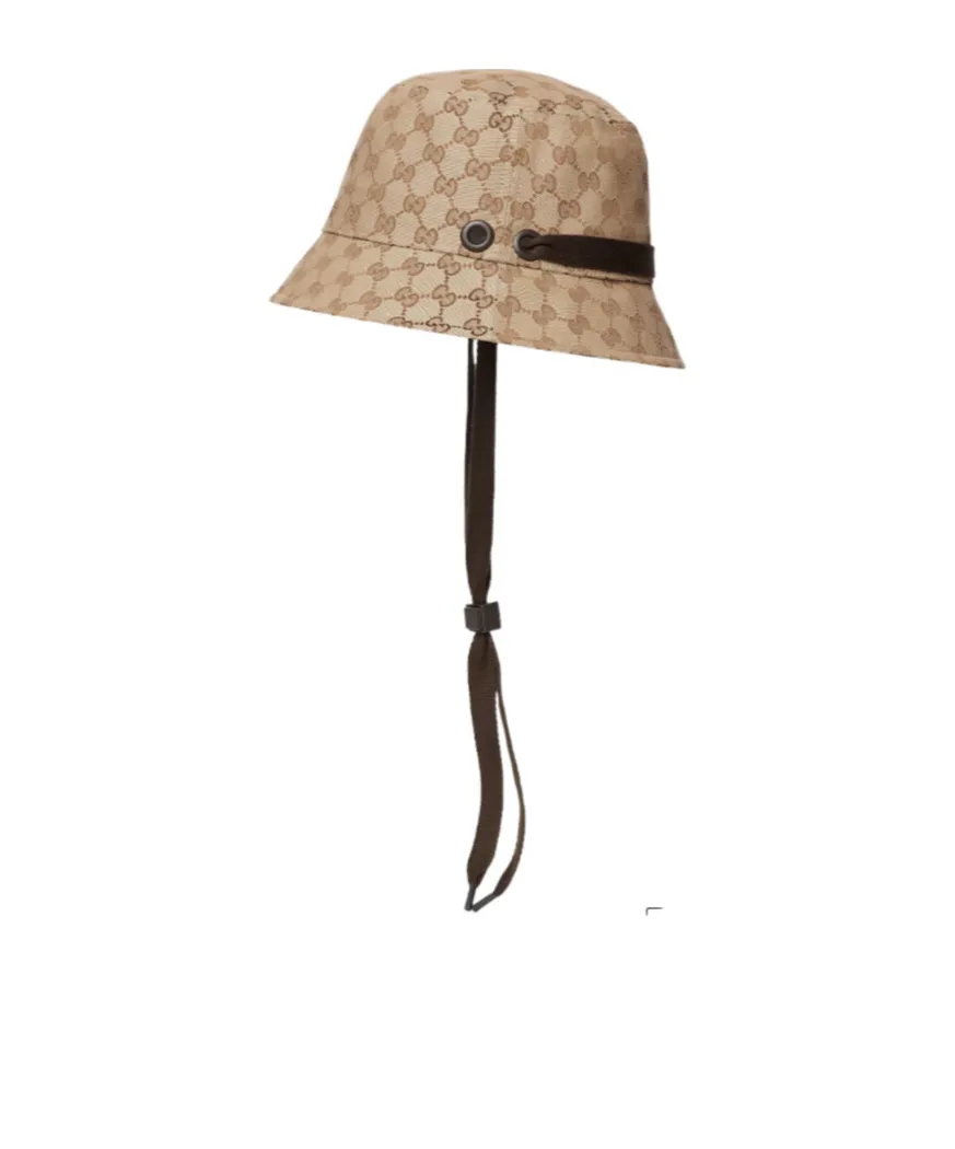 Gg Canvas Bucket Hat With Tie