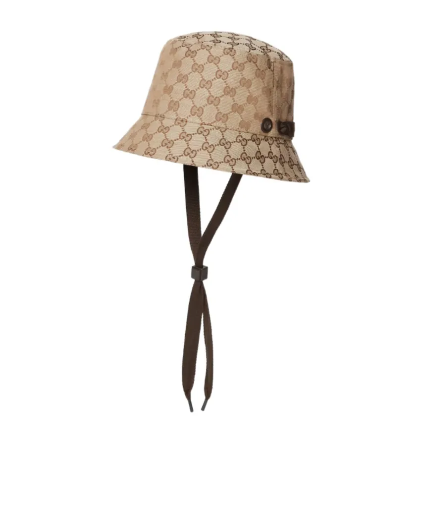Gg Canvas Bucket Hat With Tie