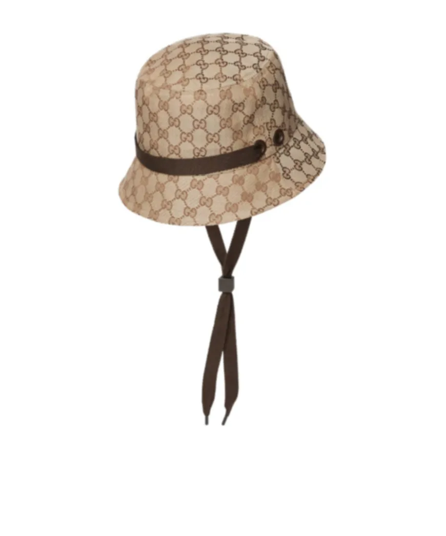 Gg Canvas Bucket Hat With Tie