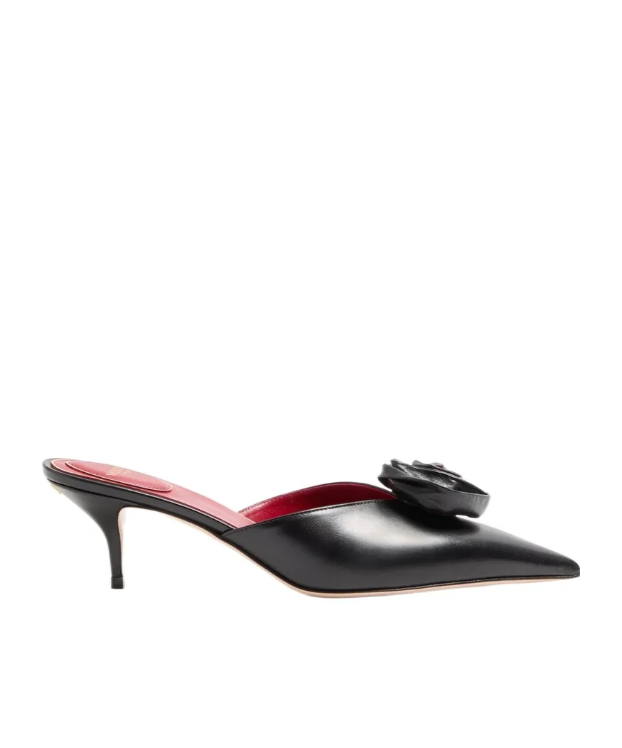 Drip Rose Kidskin Mule With Crystals 55Mm