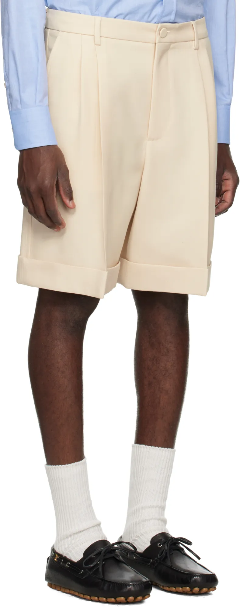 Pleated Cuffed Shorts