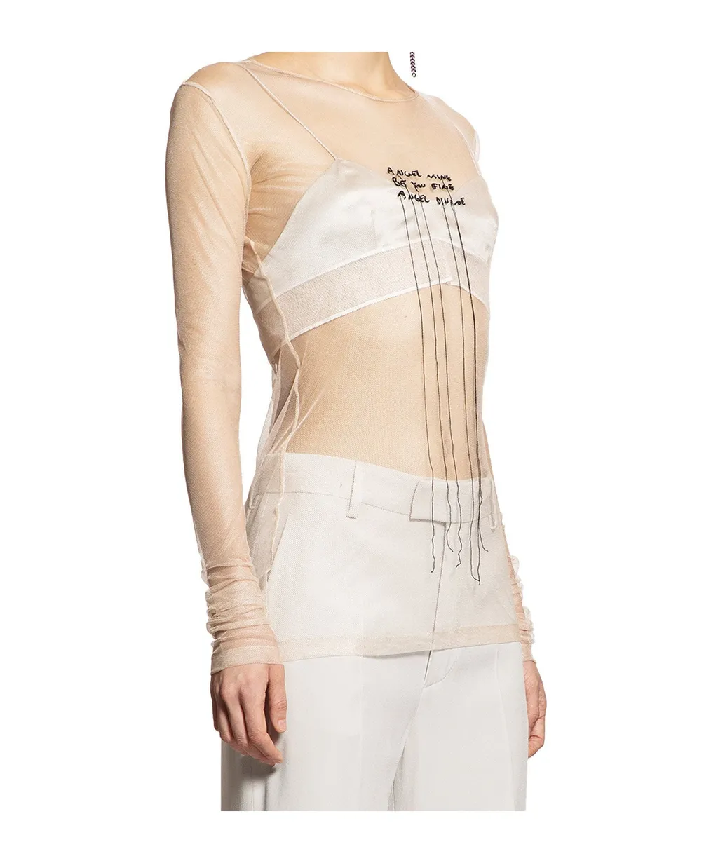 Angel Divine Tulle Long-Sleeve Top