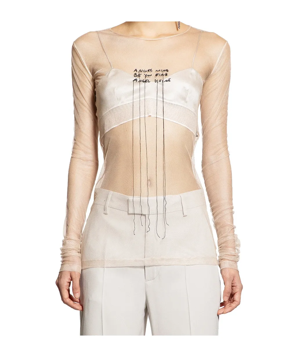 Angel Divine Tulle Long-Sleeve Top