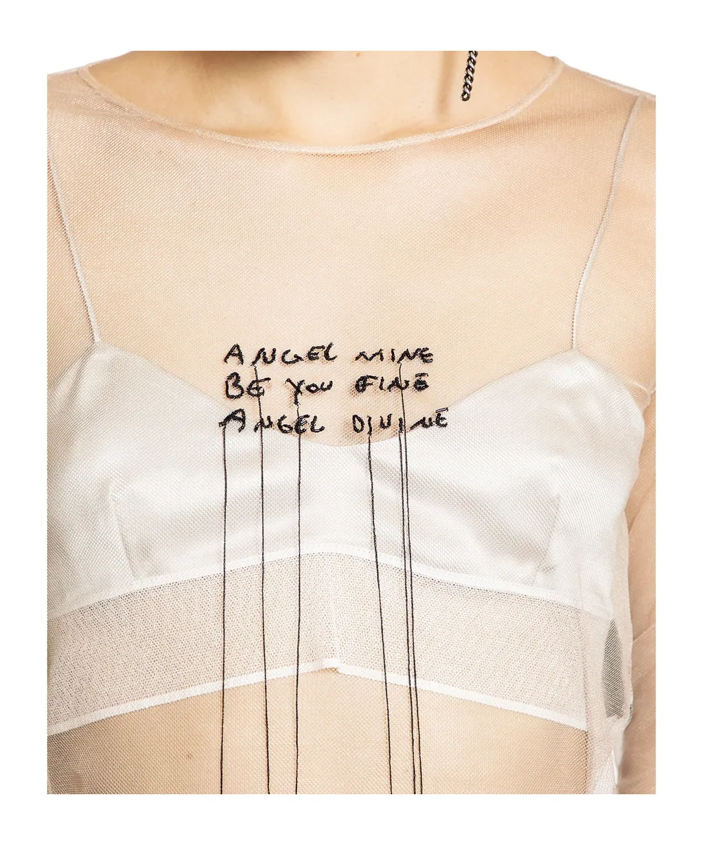 Angel Divine Tulle Long-Sleeve Top