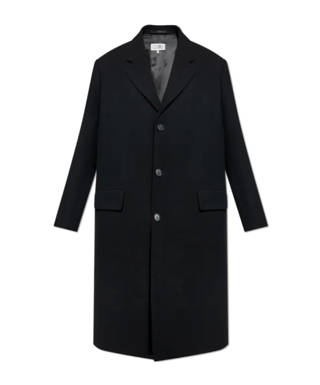 Mm6 Maison Margiela Straight Hem Buttoned Coat