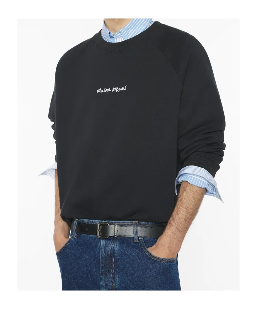 Maison Kitsuné Logo Embroidered Oversized Sweatshirt