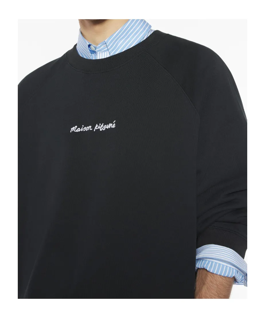 Maison Kitsuné Logo Embroidered Oversized Sweatshirt
