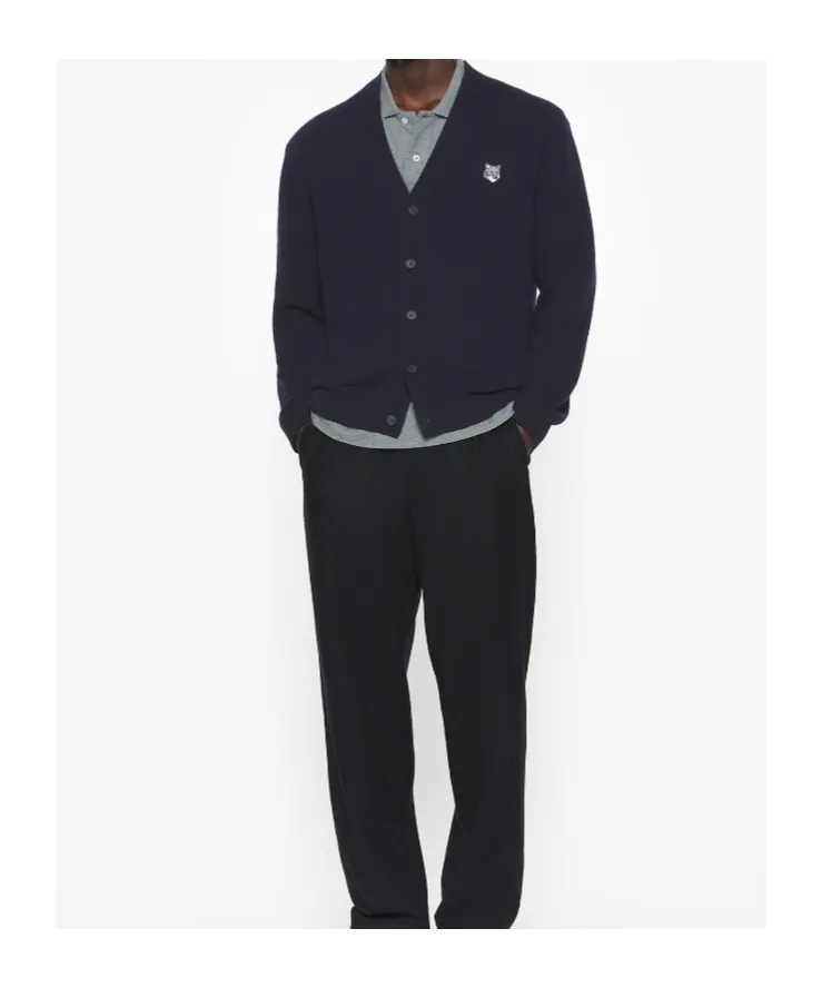 Fox Head-Embroidered Cardigan