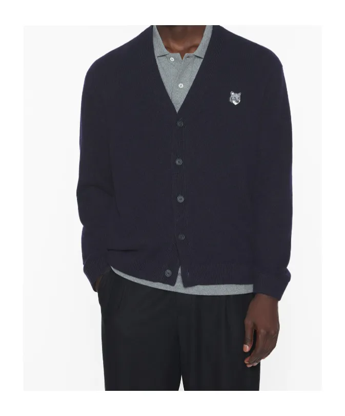 Fox Head-Embroidered Cardigan