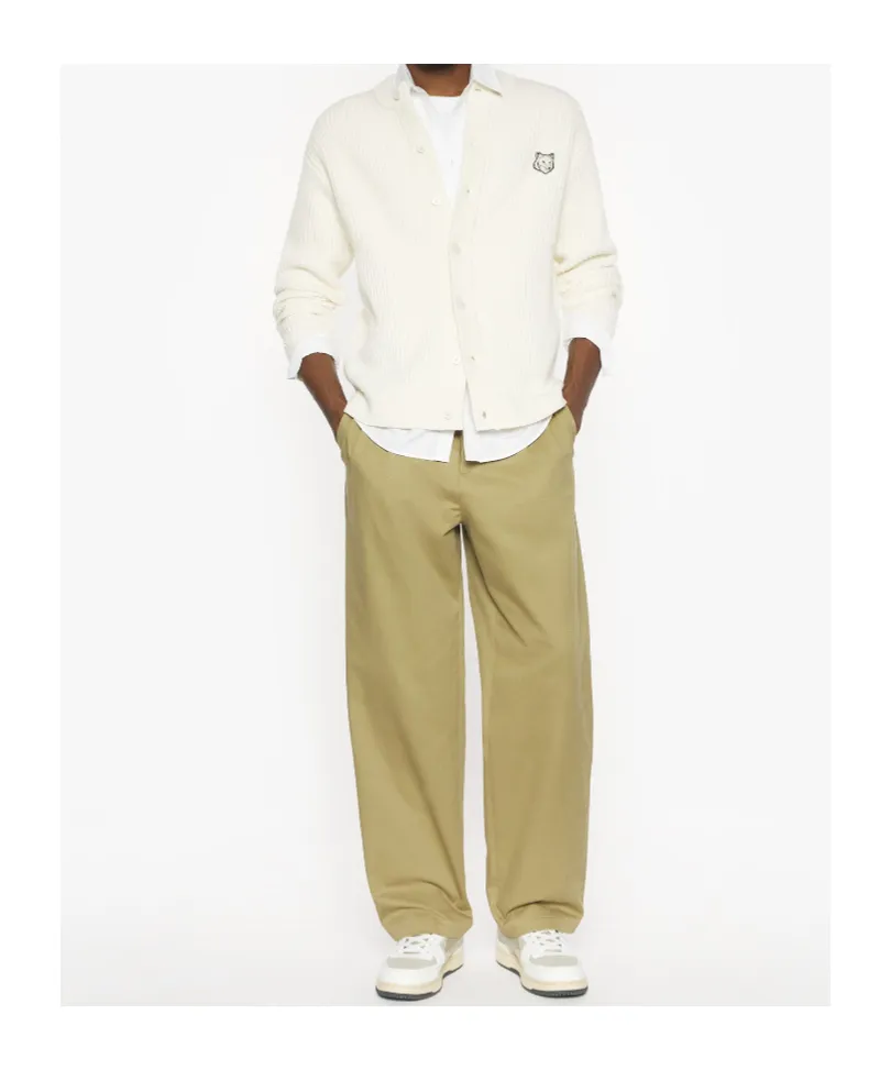 Maison Kitsuné Fox Head Ribbed Knit Cardigan