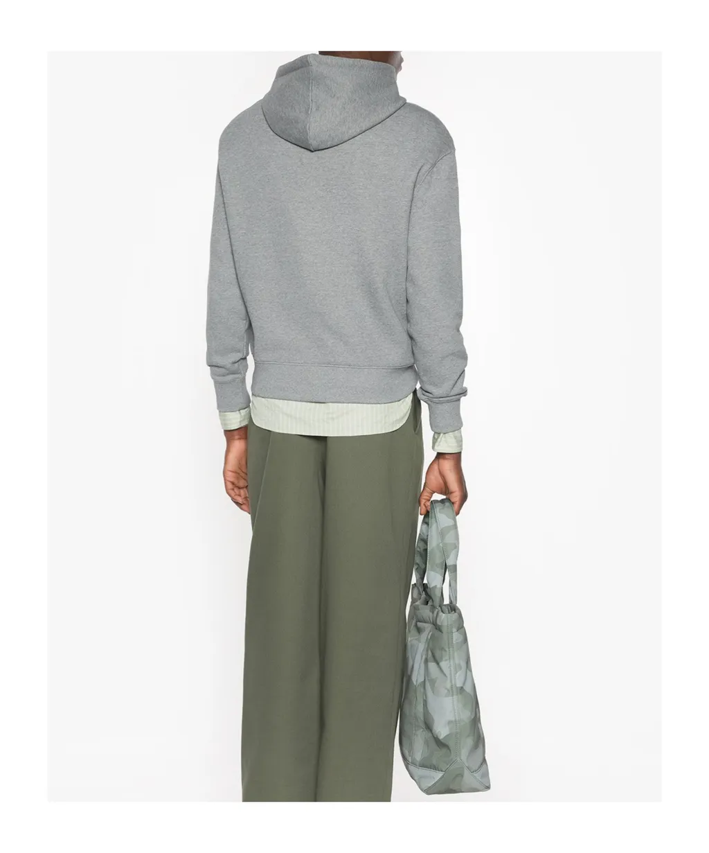 Maison Kitsuné Logo Embroidered Drawstring Hoodie