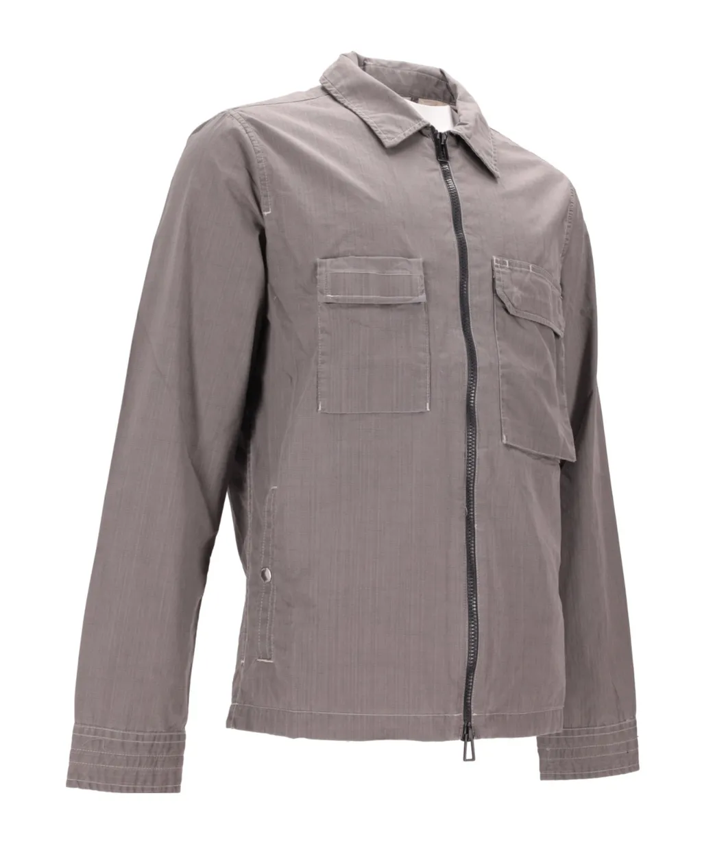 Zipped Cotton Shirt Jacket