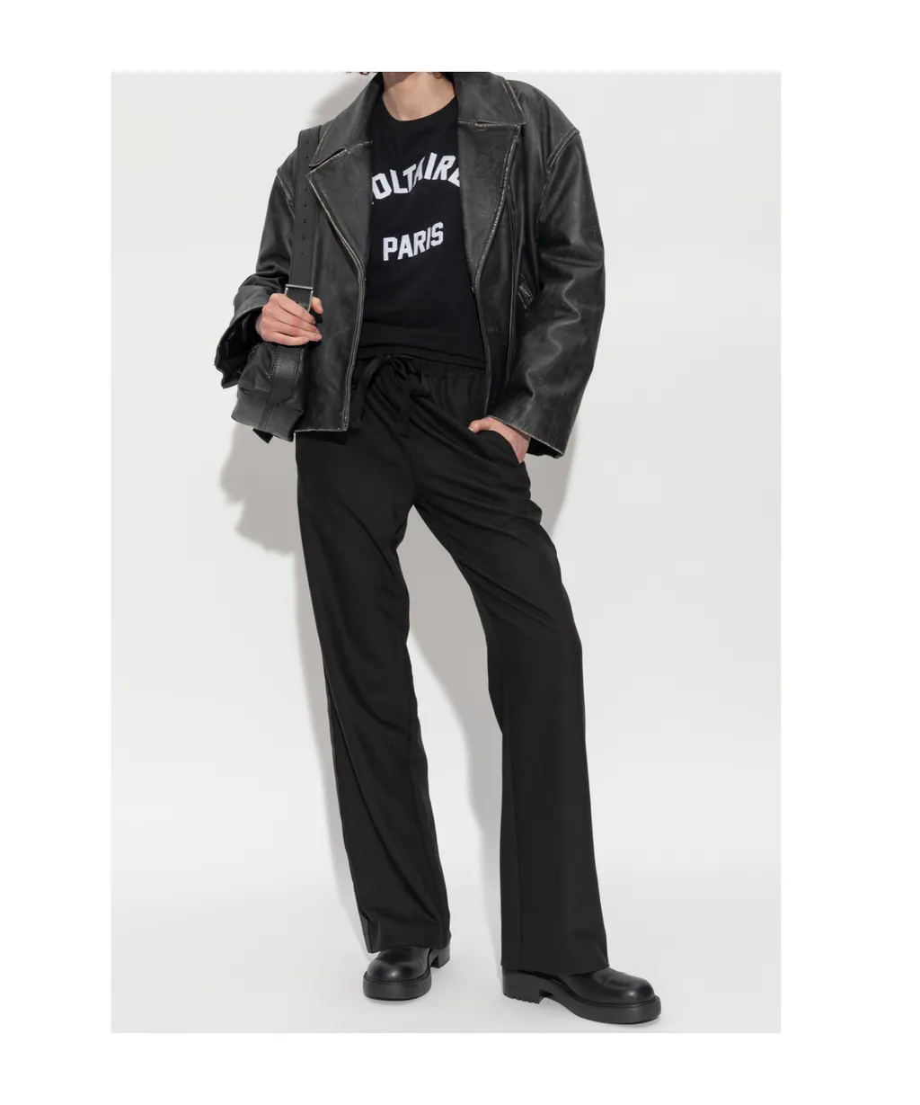 Drawstring Side-Stripe Trousers