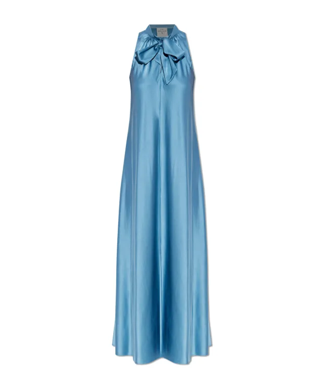 Bow-Neck Sleeveless Maxi Dress