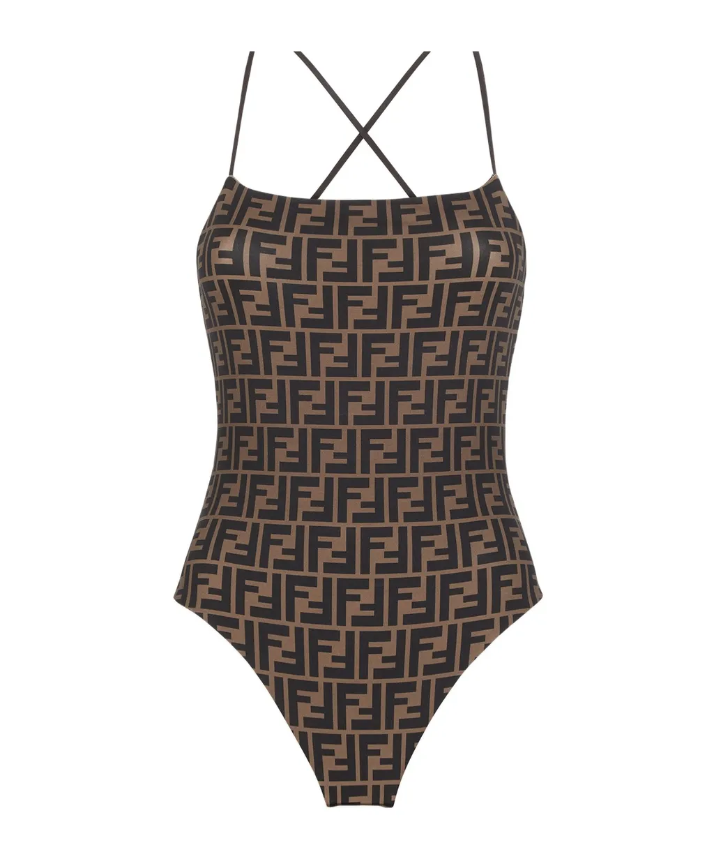 Fendi Striped One-Piece Swimsuit