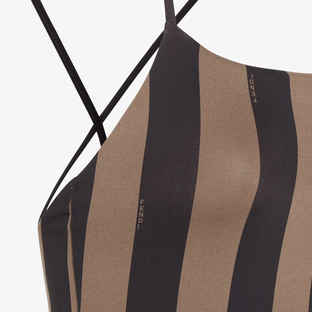 Fendi Striped One-Piece Swimsuit